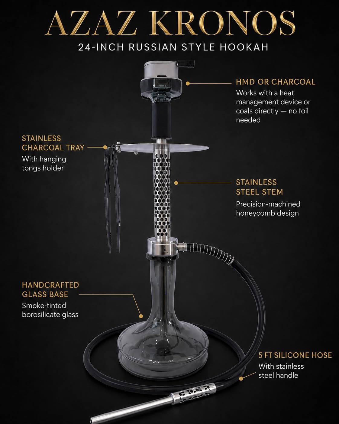 AZAZ Kronos stainless steel stem detail